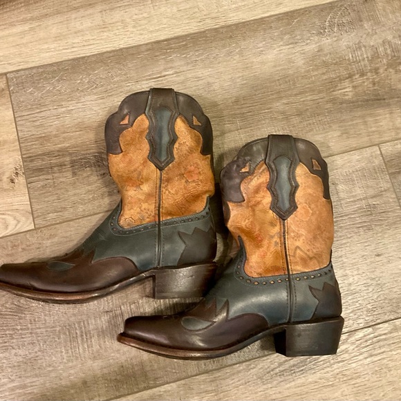 SONORA PAISLEY Western Leather Boots - Brown and Tan - Picture 10 of 12